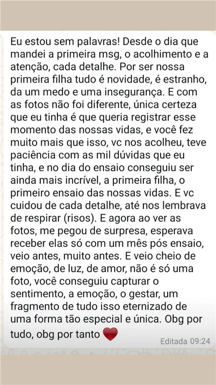 Print de depoimento de cliente